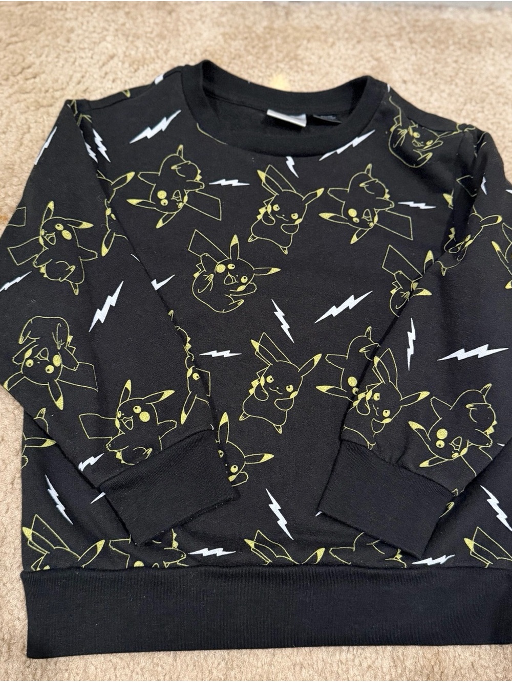 Pokémon Pikachu Black Graphic Sweatshirt Kids XS